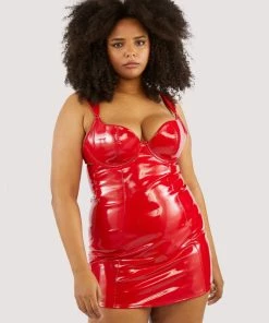 Hustler Maxine Red PVC Wired Dress