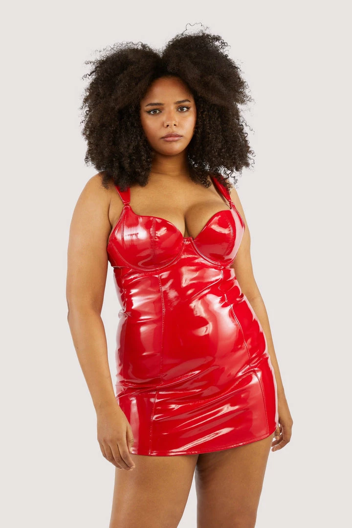 Hustler Maxine Red PVC Wired Dress 4 Hustler Maxine Red PVC Wired Dress