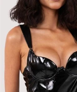 Hustler Erotic Maxine Black PVC Wired Dress