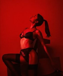 Hustler Suspenders Reena Black Lace Suspender