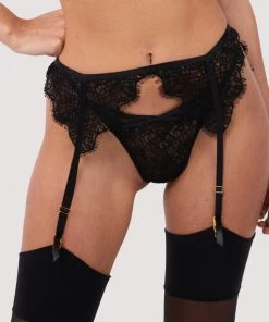 Hustler Suspenders Reena Black Lace Suspender