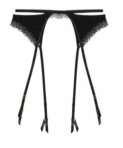 Hustler Suspenders Tallie Lace Trim Cut Out Suspender