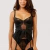 Hustler Fabrice Black Lace And Mesh Basque Basques & Corsets