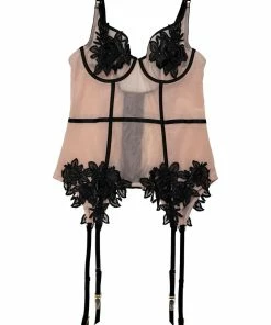 Hustler Basques & Corsets Brooke Black Applique Basque 12 Hustler Basques & Corsets Brooke Black Applique Basque