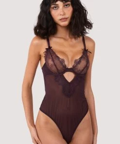 Hustler Alvara Plum Lace Thong Body 12 Hustler Alvara Plum Lace Thong Body