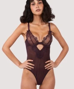 Hustler Alvara Plum Lace Thong Body