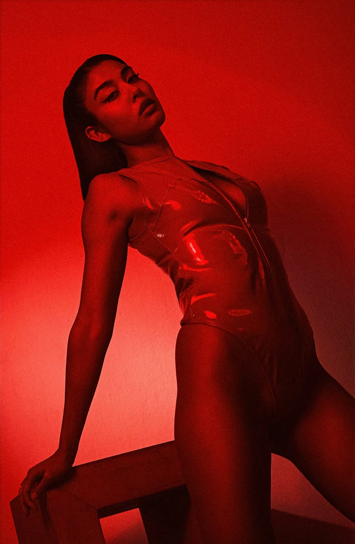 Hustler Maxine Red PVC Zip Front Body 10 Hustler Maxine Red PVC Zip Front Body