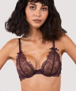 Hustler Alvara Plum Lace Bra Bras