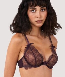 Hustler Alvara Plum Lace Bra Bras