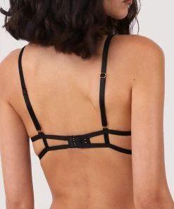 Hustler Becka Black Lace Trim Open Wired Bra Bras
