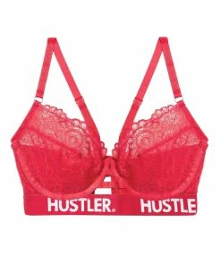 Hustler Branded Hot Pink Lace Bra Bras