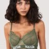 Hustler Bras Branded Olive Lace Bra