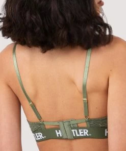 Hustler Bras Branded Olive Lace Bra