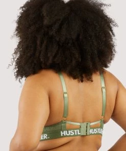 Hustler Bras Branded Olive Lace Bra