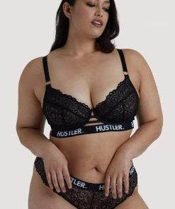 Hustler Outlet Branded Black Curve Lace Bra