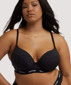 Hustler Outlet Branded Black Plunge Push Up Bra 21 Hustler Outlet Branded Black Plunge Push Up Bra