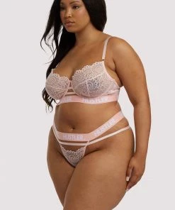 Hustler Branded Lace Baby Pink Bra Outlet