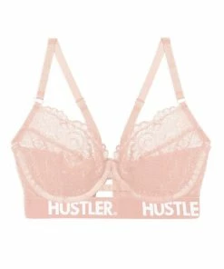 Hustler Branded Lace Baby Pink Bra Outlet
