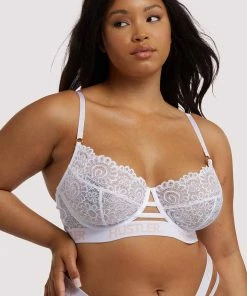 Hustler Branded Lace White Bra Outlet