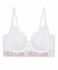 Hustler Branded Lace White Bra Outlet
