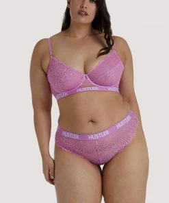 Hustler Outlet Branded Pink Curve Lace Bra