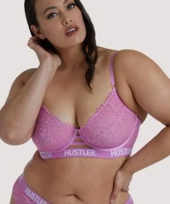 Hustler Outlet Branded Pink Curve Lace Bra