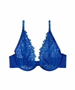 Hustler Outlet Margot Cobalt High Apex With Wire Lace Bra