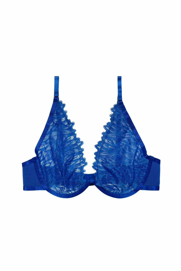 Hustler Outlet Margot Cobalt High Apex With Wire Lace Bra 4 Hustler Outlet Margot Cobalt High Apex With Wire Lace Bra