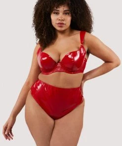 Hustler Maxine Red PVC Plunge Bra Erotic 19 Hustler Maxine Red PVC Plunge Bra Erotic