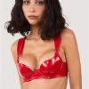 Hustler Maxine Red PVC Plunge Bra Erotic