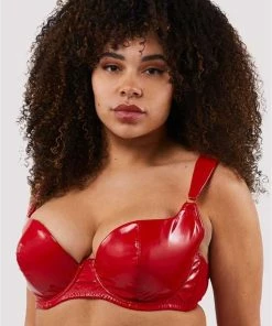 Hustler Maxine Red PVC Plunge Bra Erotic 17 Hustler Maxine Red PVC Plunge Bra Erotic