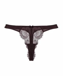 Hustler Alvara Plum Lace Thong Knickers