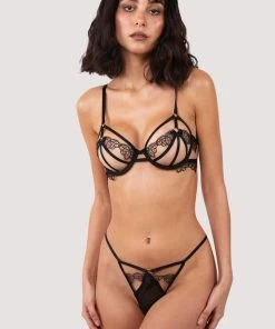 Hustler Becka Black Lace Trim Thong Knickers 10 Hustler Becka Black Lace Trim Thong Knickers