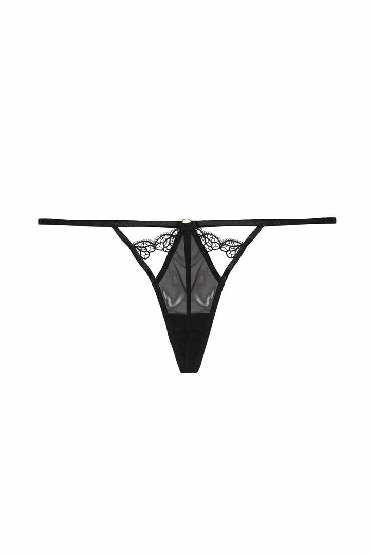 Hustler Becka Black Lace Trim Thong Knickers 7 Hustler Becka Black Lace Trim Thong Knickers