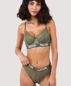 Hustler Branded Olive Lace Brief 11 Hustler Branded Olive Lace Brief