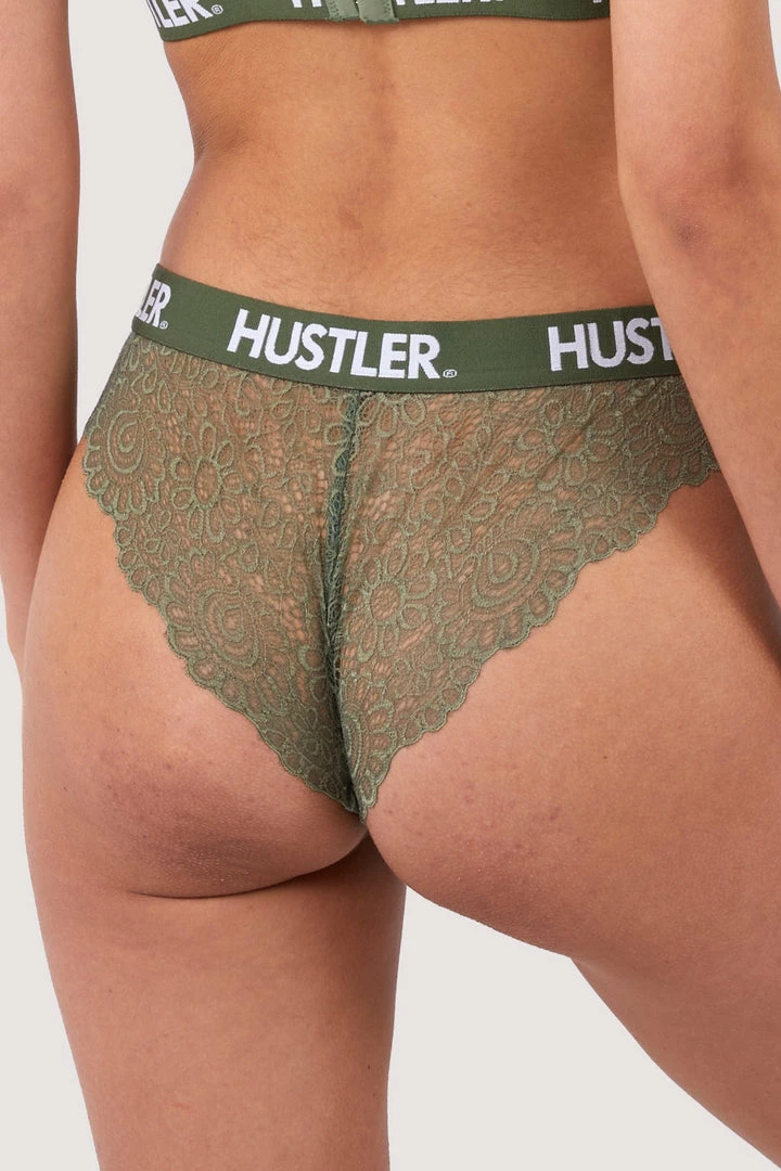 Hustler Branded Olive Lace Brief 4 Hustler Branded Olive Lace Brief