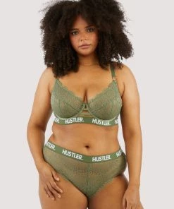 Hustler Branded Olive Lace Brief 14 Hustler Branded Olive Lace Brief