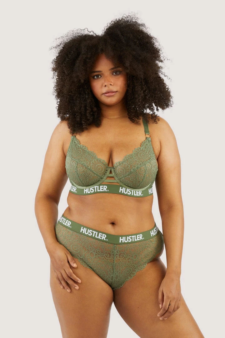 Hustler Branded Olive Lace Brief 8 Hustler Branded Olive Lace Brief