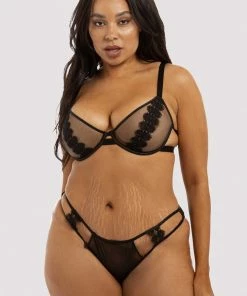 Hustler Hustler Lingerie Esther Black Lace Applique Brief