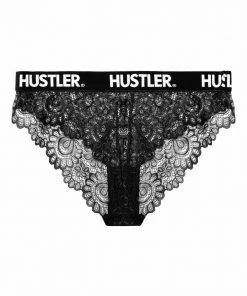 Hustler Branded Black Curve Lace Brief Everyday Lingerie