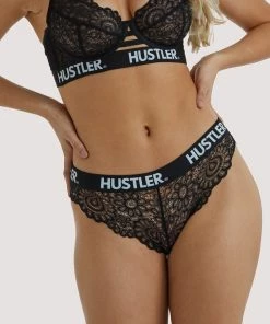 Hustler Everyday Lingerie Branded Black Lace Brief