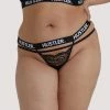 Hustler Branded Black Lace Curve Thong Outlet