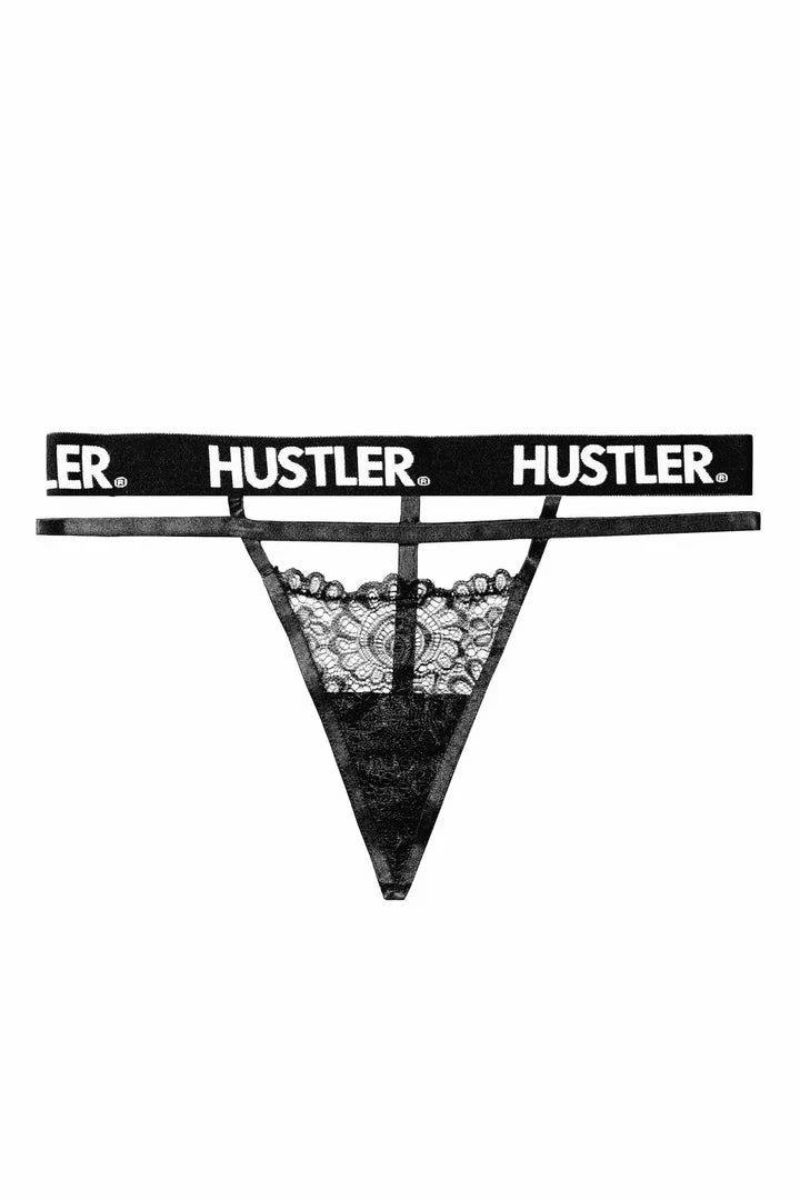 Hustler Outlet Branded Black Lace Thong 6 Hustler Outlet Branded Black Lace Thong