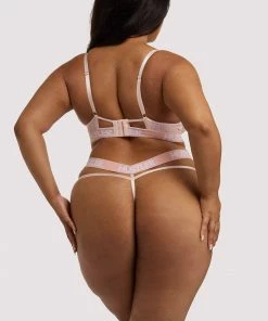 Hustler Outlet Branded Lace Baby Pink Thong