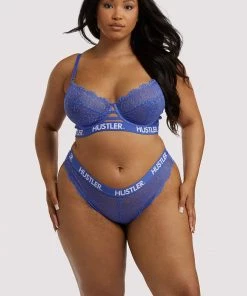 Hustler Branded Lace Blue Brief