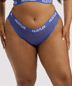 Hustler Branded Lace Blue Brief
