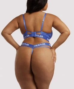 Hustler Branded Lace Blue Thong 22 Hustler Branded Lace Blue Thong