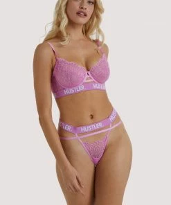 Hustler Outlet Branded Lace Pink Thong 8 Hustler Outlet Branded Lace Pink Thong