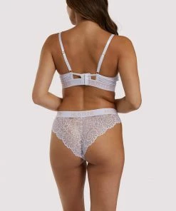 Hustler Branded Lace White Brief