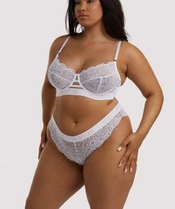 Hustler Branded Lace White Brief